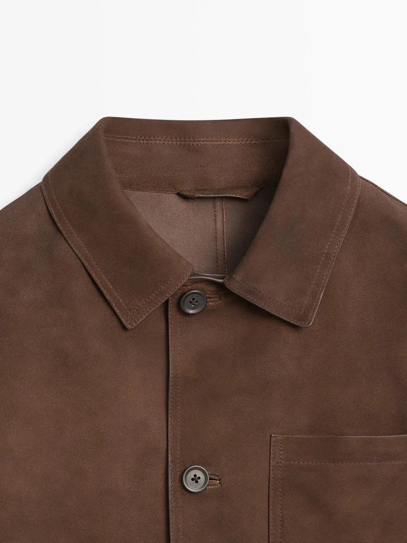 Куртка-рабочий из замши