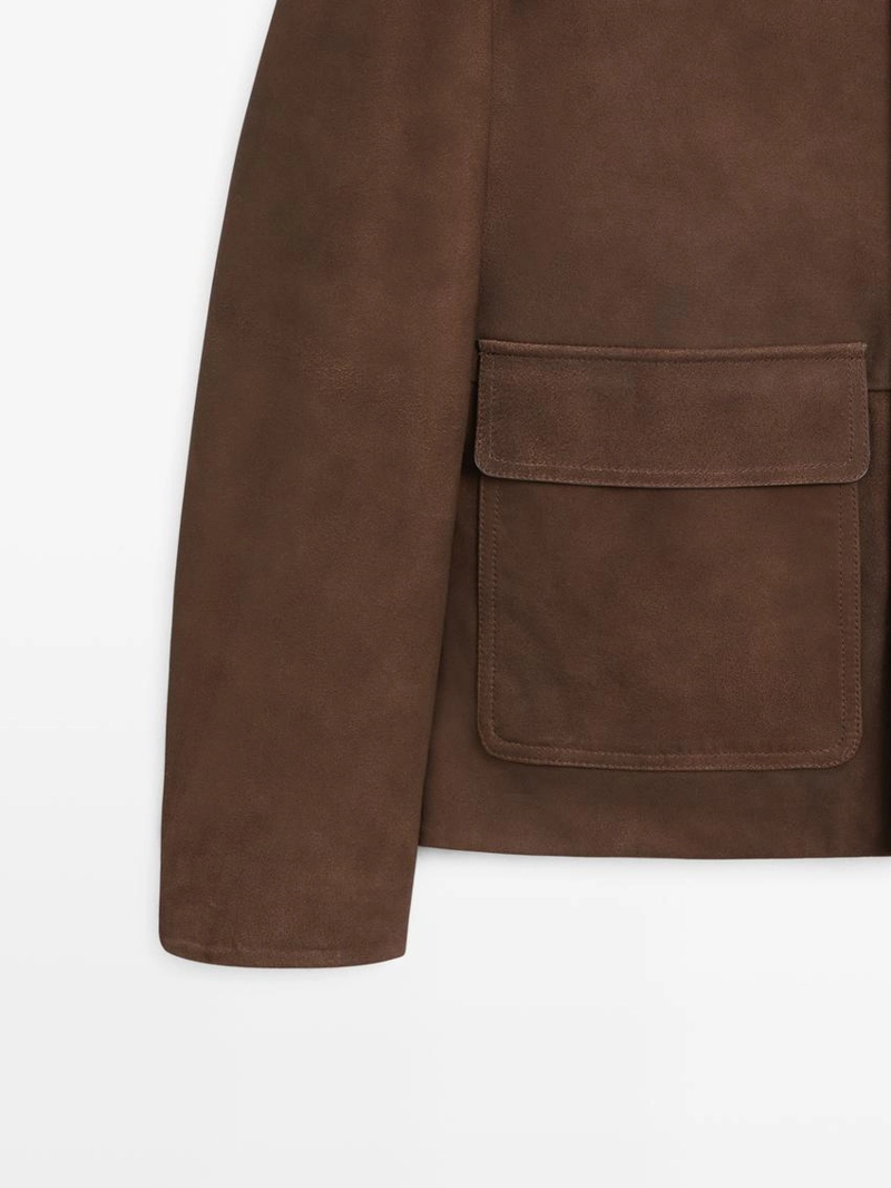 Куртка-рабочий из замши