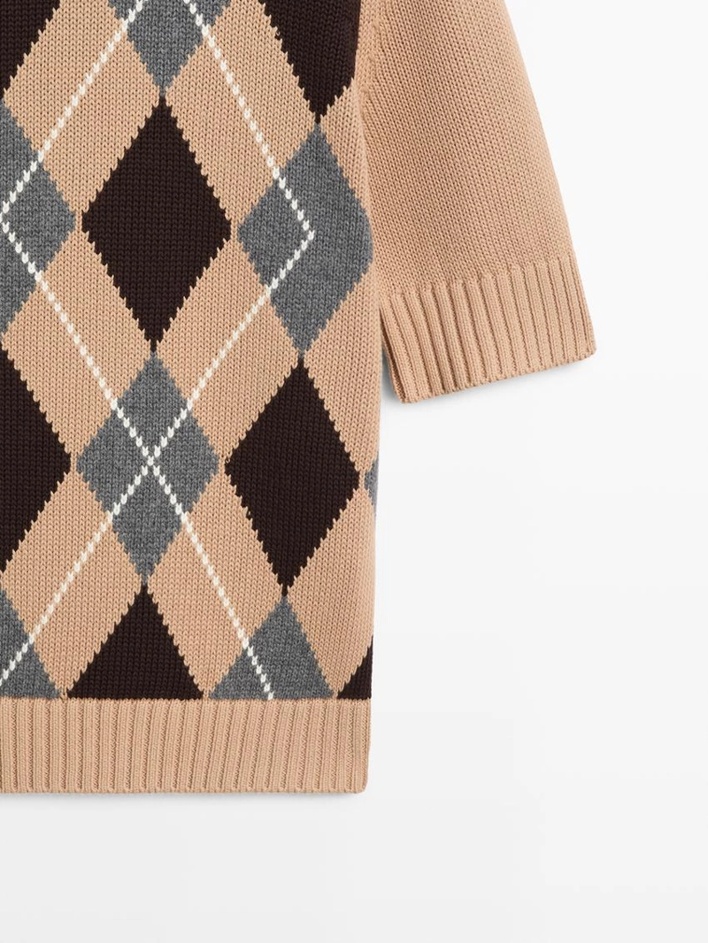 Вязанный свитер с аргайловым узором из хлопка