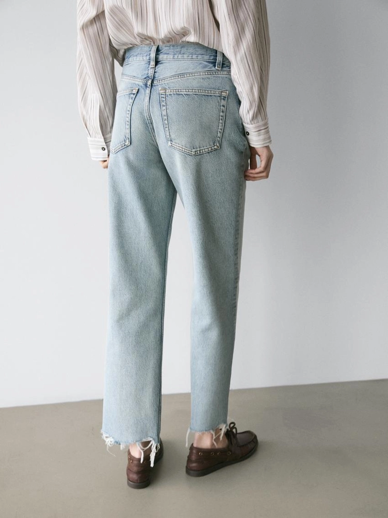 Джинсы прямого кроя с высокой посадкой