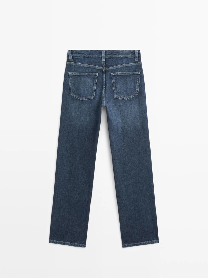 Джинсы с высокой талией прямого кроя и комфортным покроем