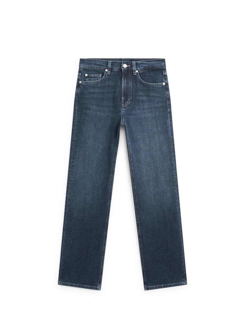 Джинсы с высокой талией прямого кроя и комфортным покроем