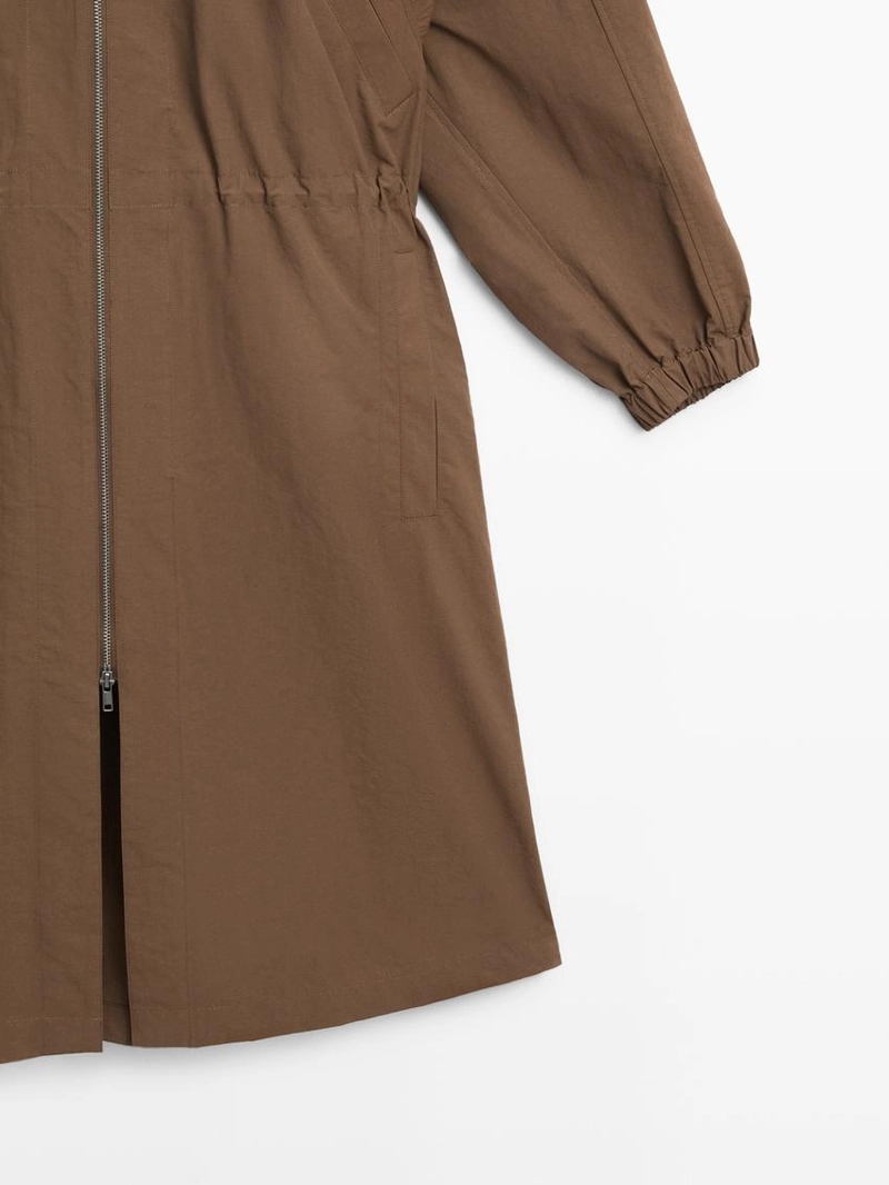 Длинная парка из технической ткани