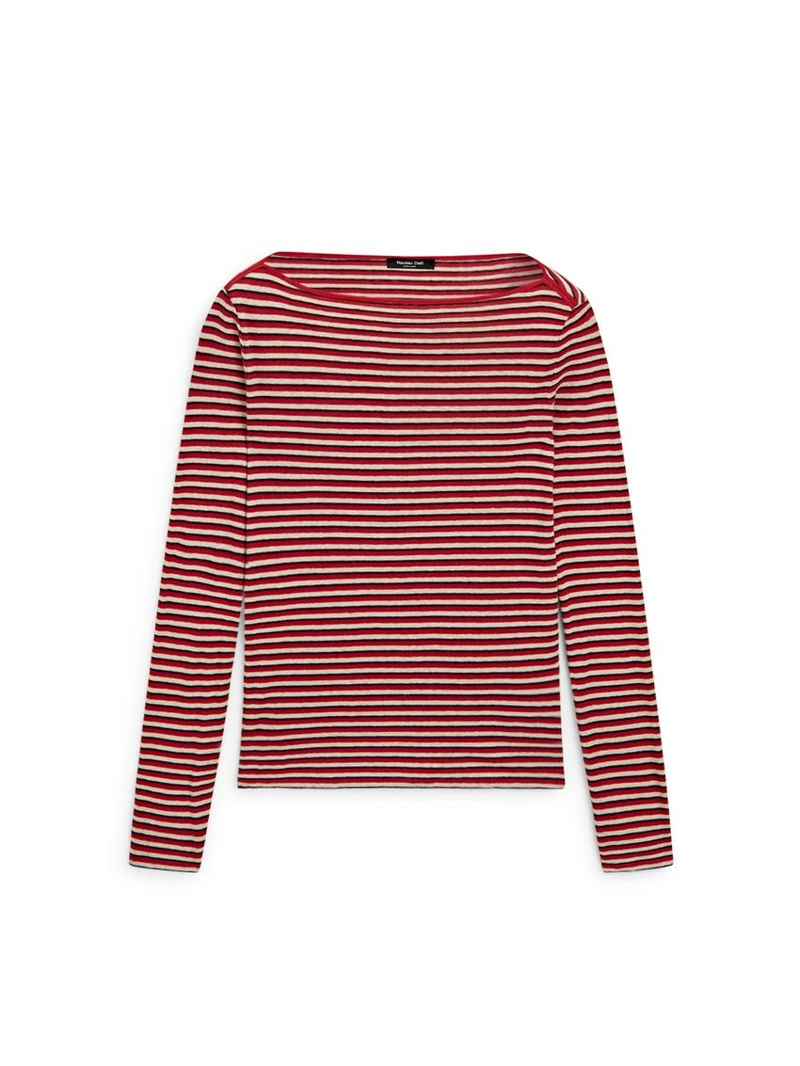 Майка с длинным рукавом в полоску