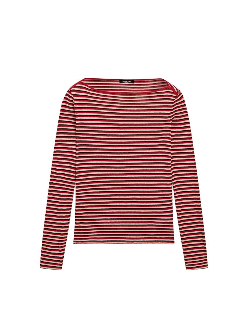 Майка с длинным рукавом в полоску