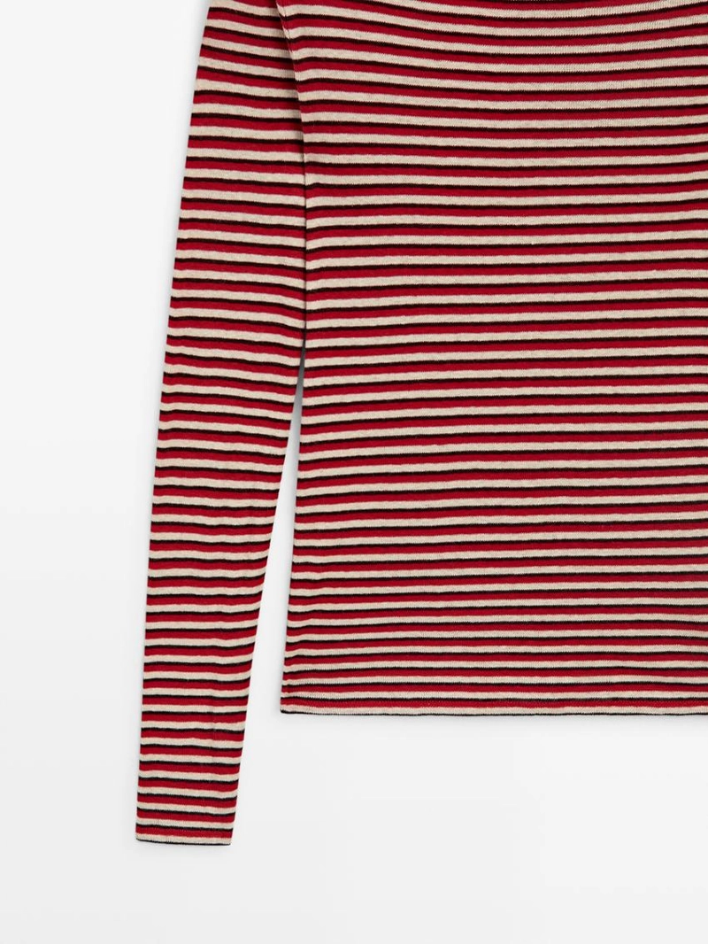 Майка с длинным рукавом в полоску