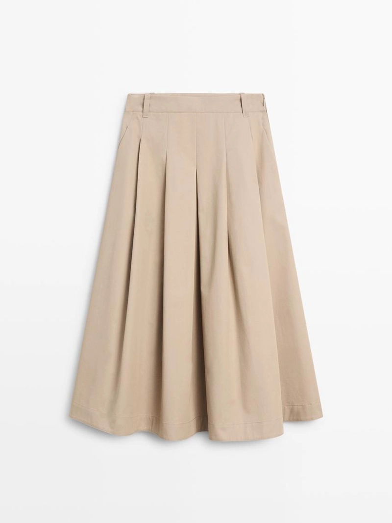 Юбка миди с боковыми складками