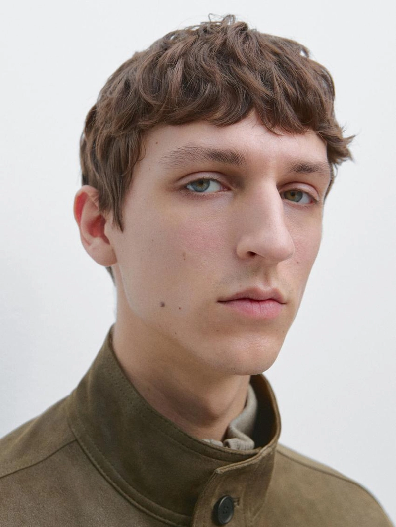 Куртка из кожи козы с эффектом потертостей