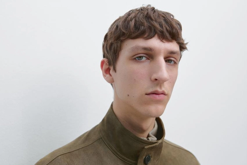 Куртка из кожи козы с эффектом потертостей