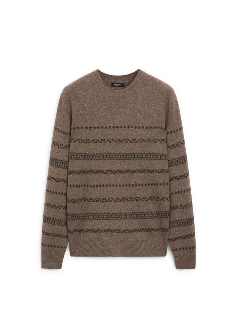 Джемпер из жаккардового вязаного полотна из шерстяной смеси