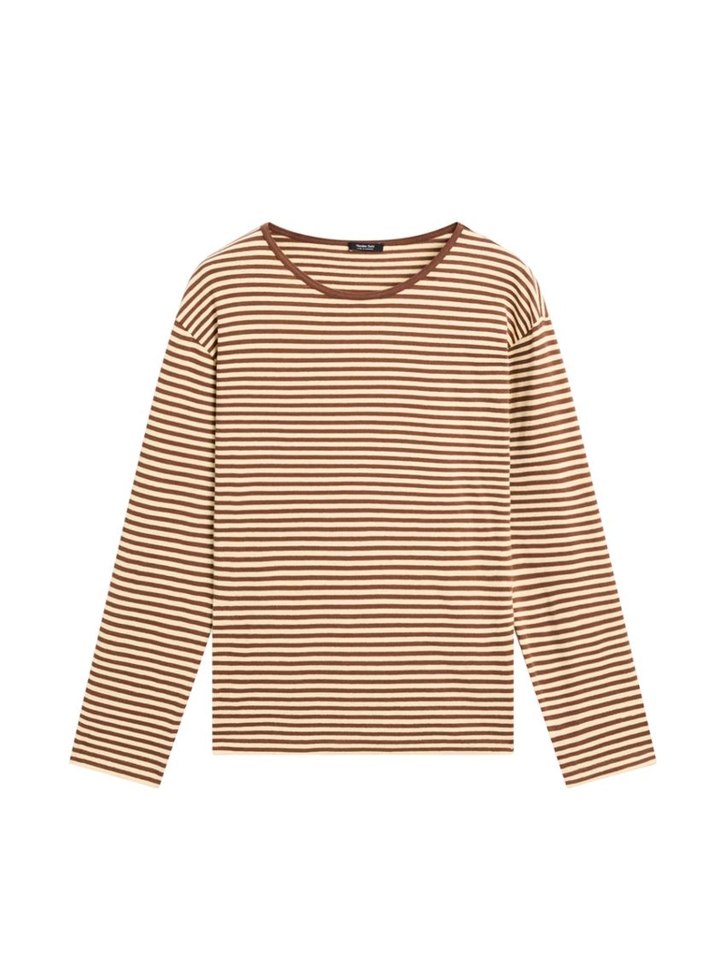 Полосатая футболка из хлопка с длинным рукавом