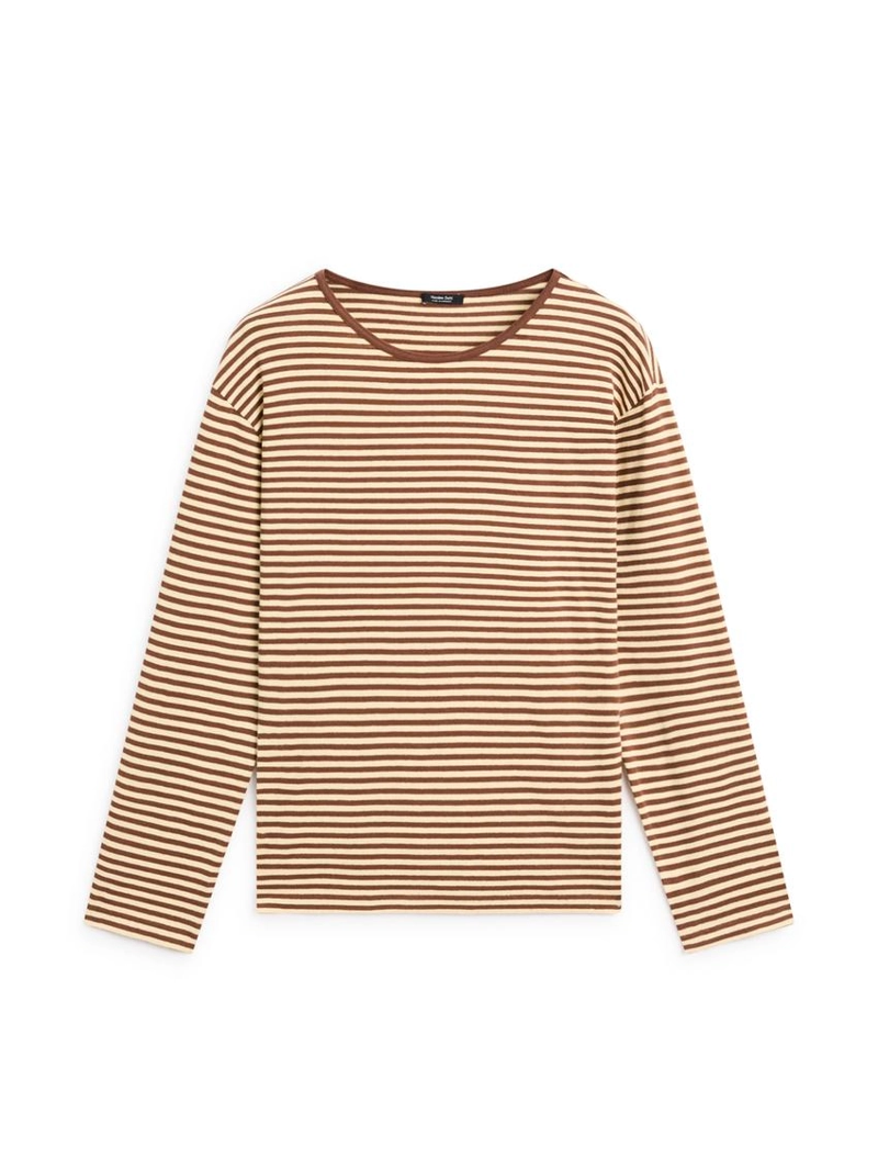 Полосатая футболка из хлопка с длинным рукавом