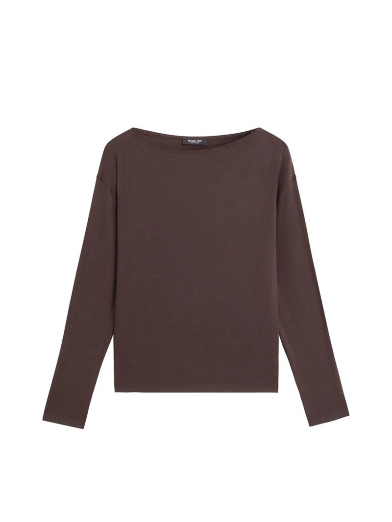 Футболка с лодочным вырезом из 100% хлопка