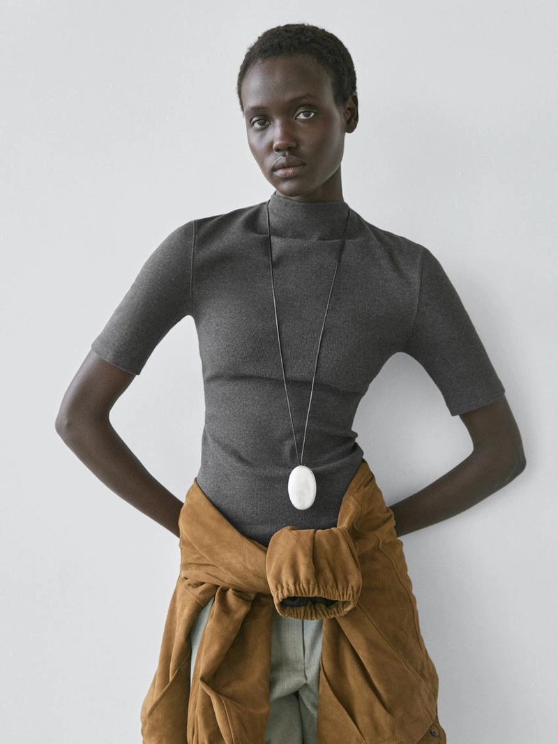 Футболка из хлопкового микса с короткими рукавами