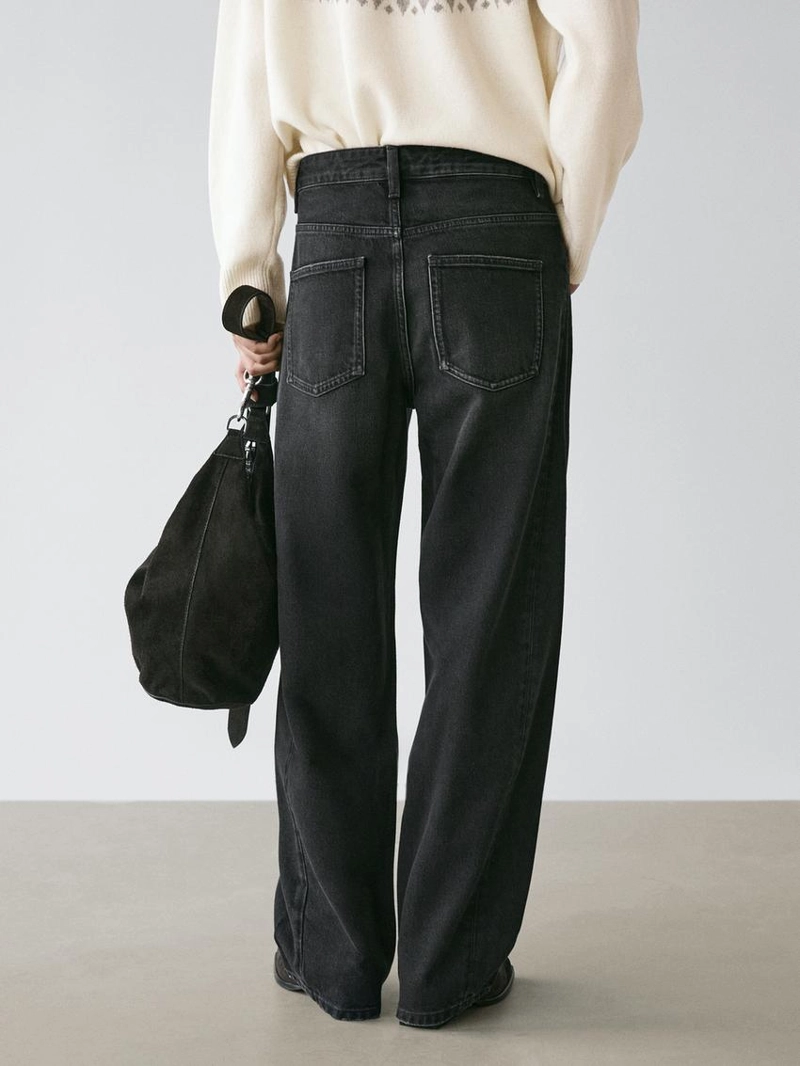 Джинсы средней посадки свободного кроя