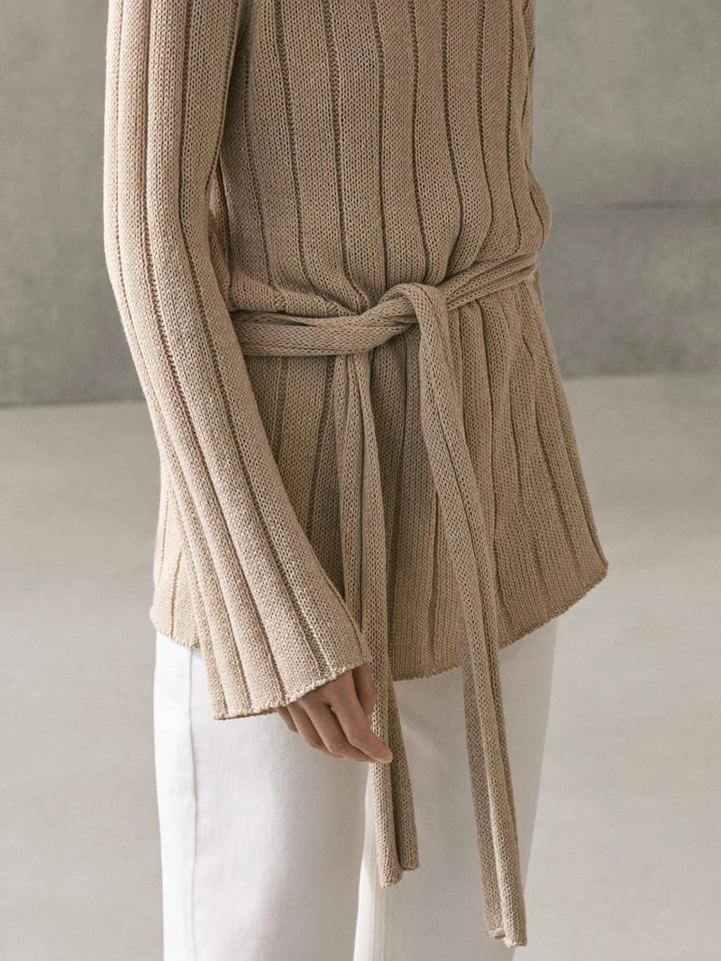 Джемпер с лодочным вырезом из смесового хлопка