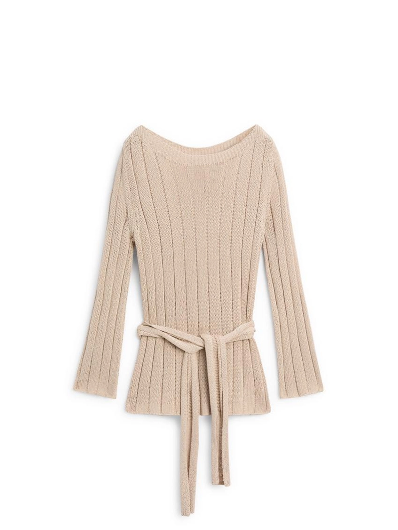 Джемпер с лодочным вырезом из смесового хлопка