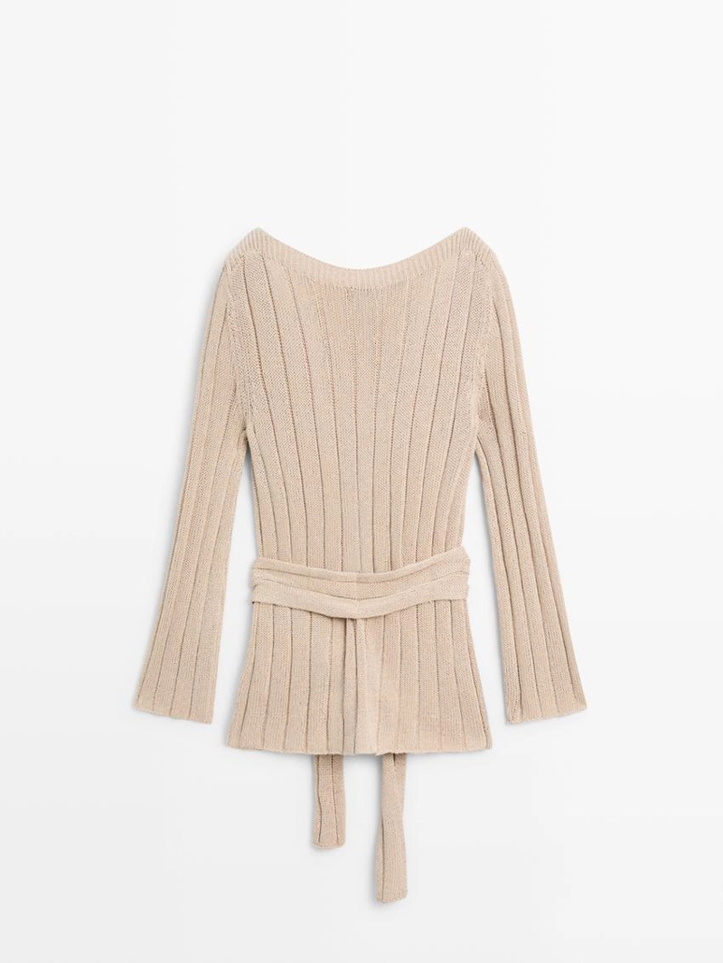 Джемпер с лодочным вырезом из смесового хлопка