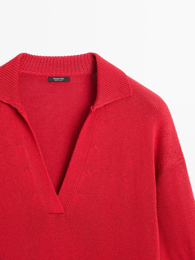 Джемпер поло из вязаного полотна