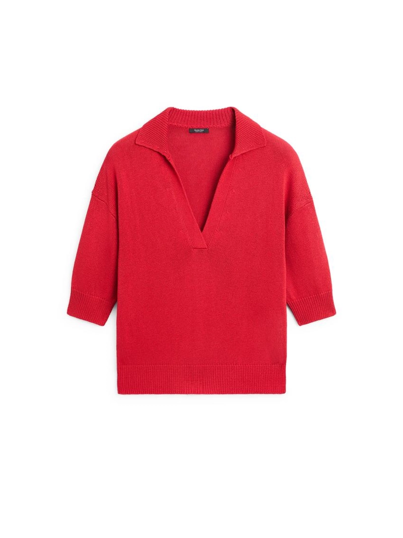 Джемпер поло из вязаного полотна