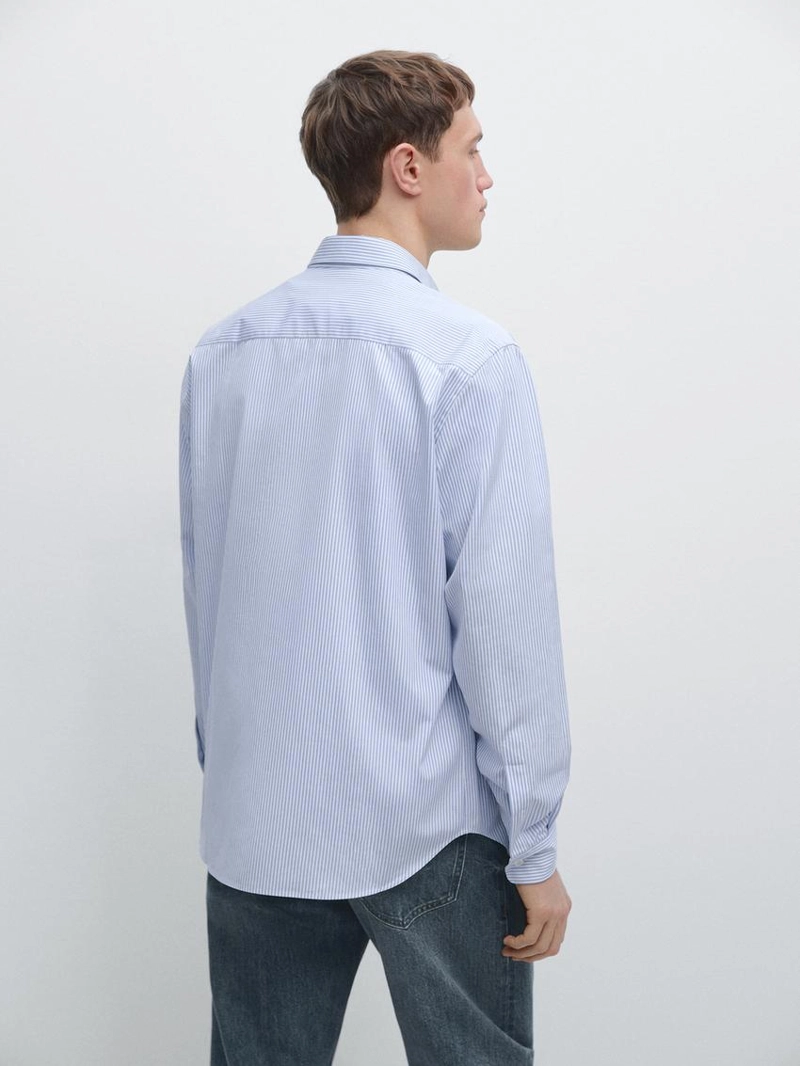 Рубашка полосатая из 100% хлопка с регулярным силуэтом