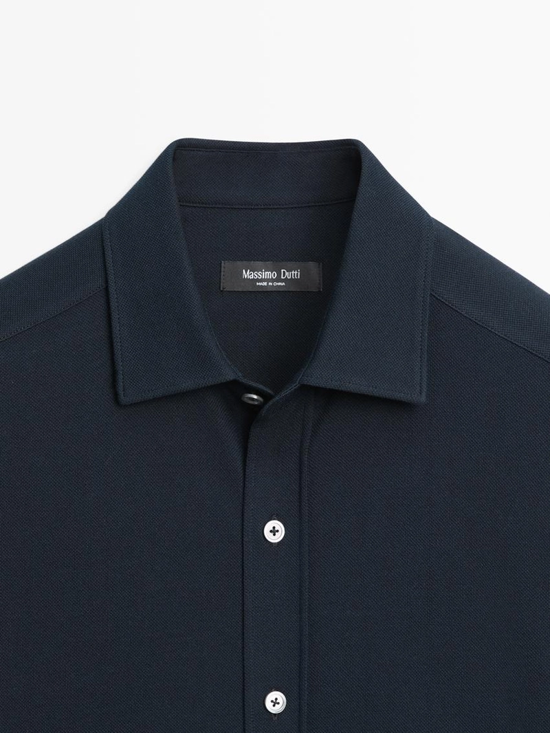 Рубашка среднего покроя с меланжевым узором