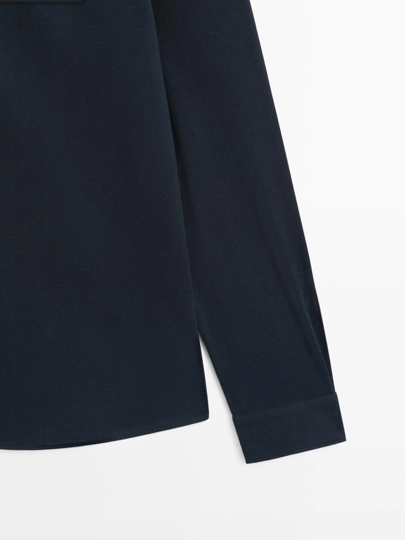 Рубашка среднего покроя с меланжевым узором