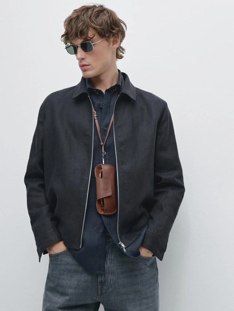 Рубашка из 100% льна в классическом крое