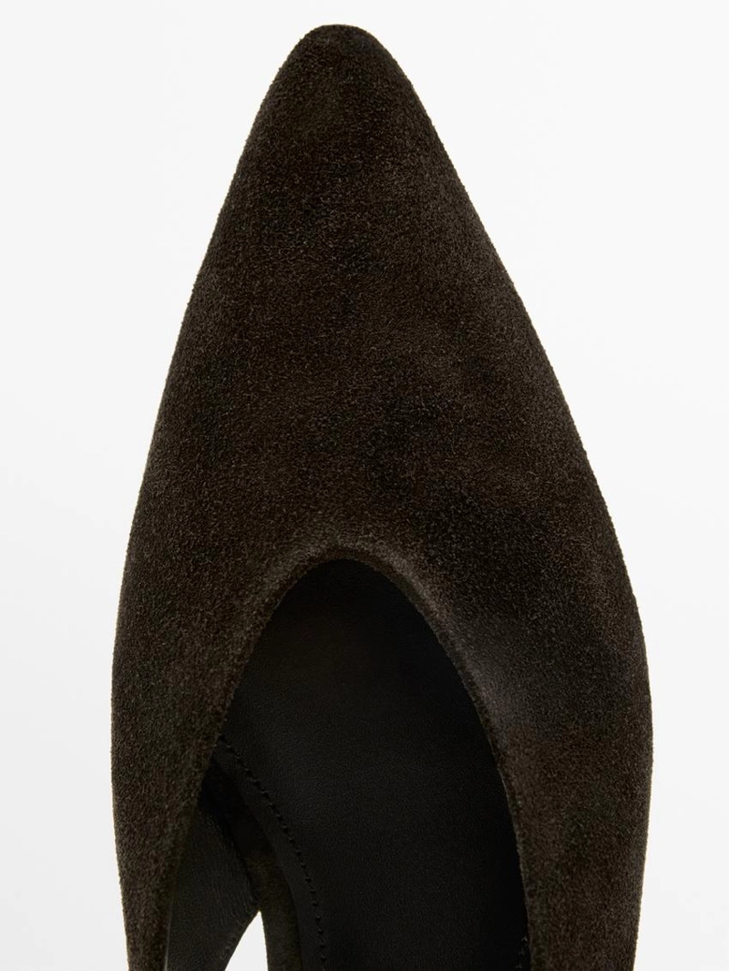 Туфли без задника из замши натуральной кожи