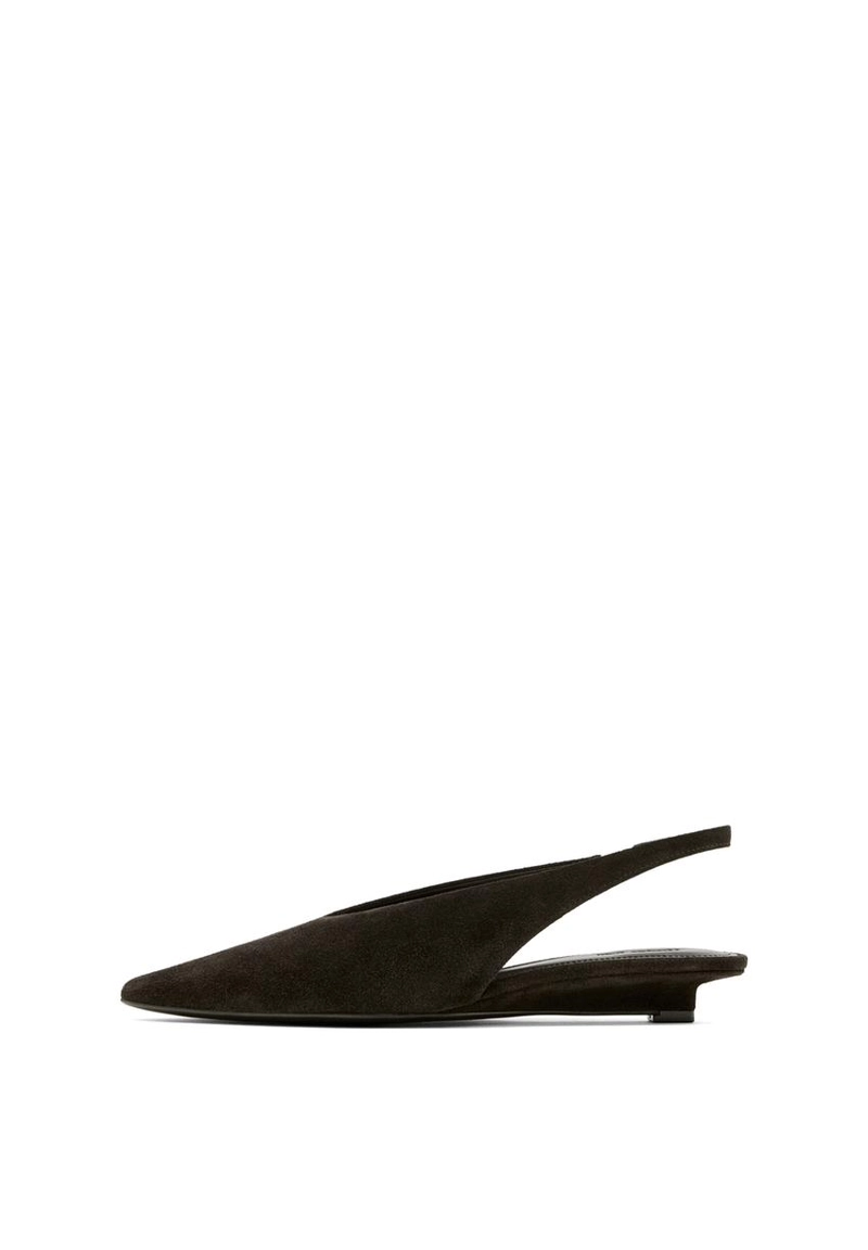 Туфли без задника из замши натуральной кожи