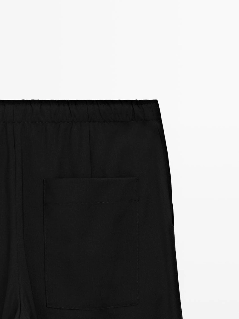 Шерстяные брюки саруэль с деталью завязки