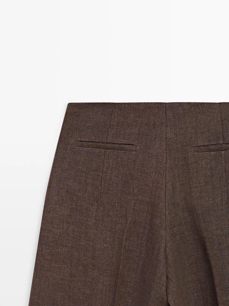 Брюки для костюма из льна с линейками