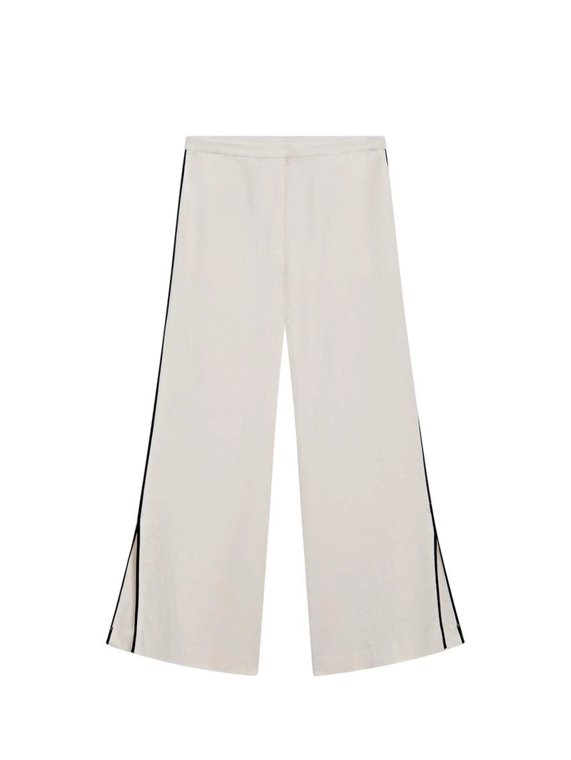 Брюки из льна с контрастной отделкой