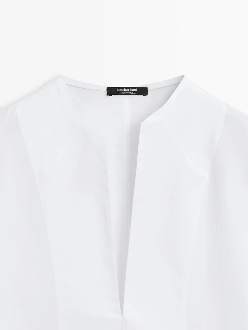 Рубашка из поплина с деталями на груди