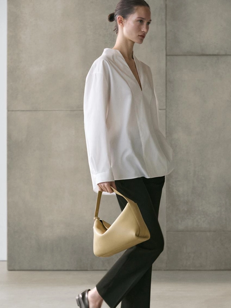 Рубашка из поплина с деталями на груди