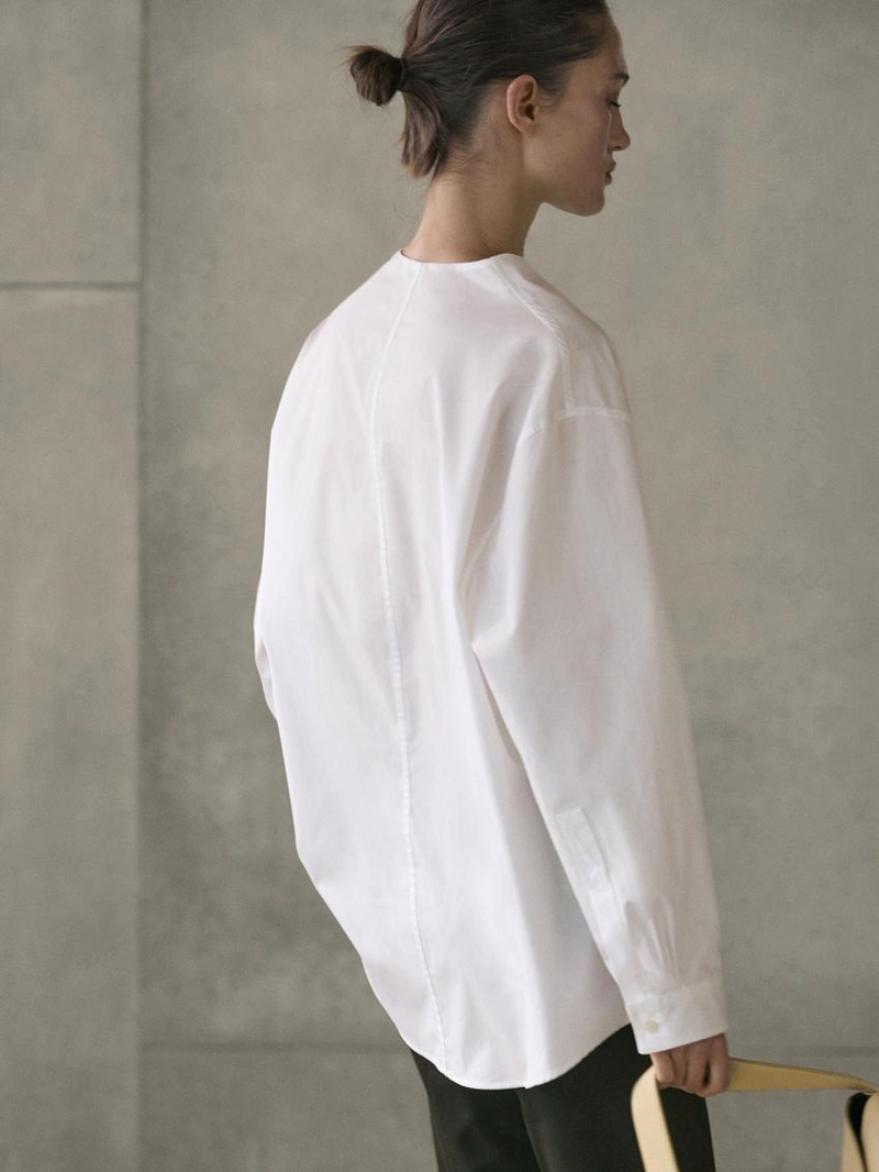 Рубашка из поплина с деталями на груди