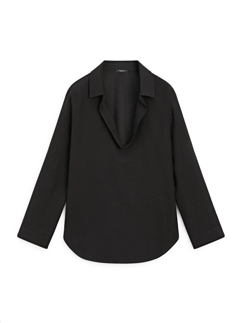 Рубашка с кружевной хлопковой блузкой v-образного выреза