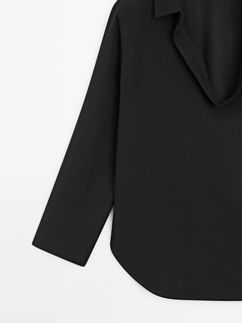 Рубашка с кружевной хлопковой блузкой v-образного выреза