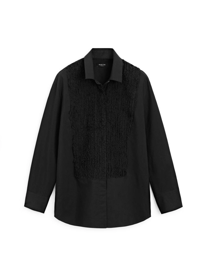 Рубашка с застежкой на биб-листочке и вышивкой