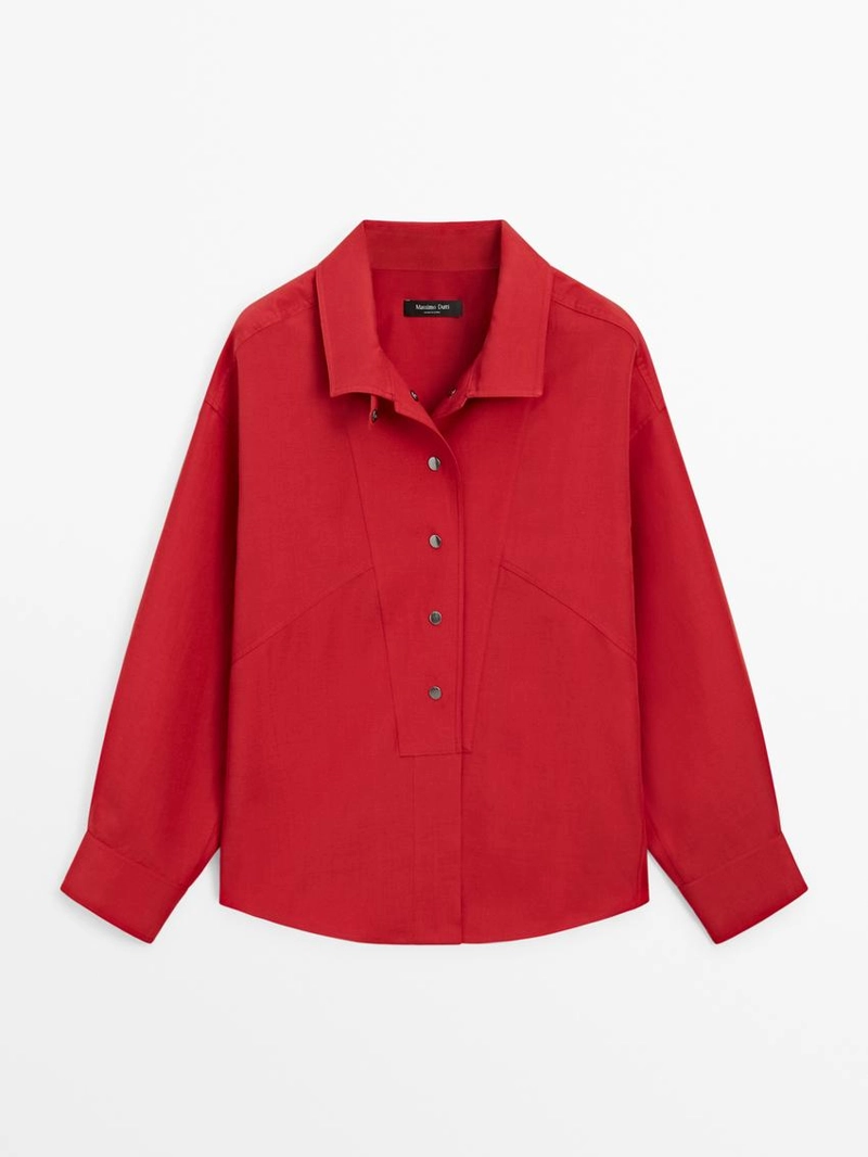 Рубашка с пуговицами на кнопках