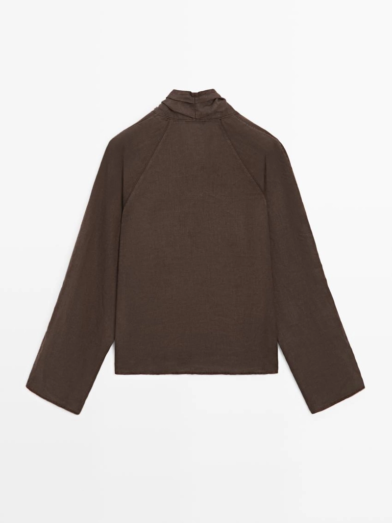 Туника из льна с драпировкой