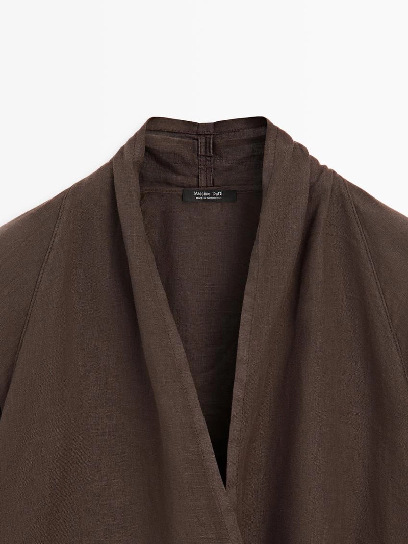 Туника из льна с драпировкой