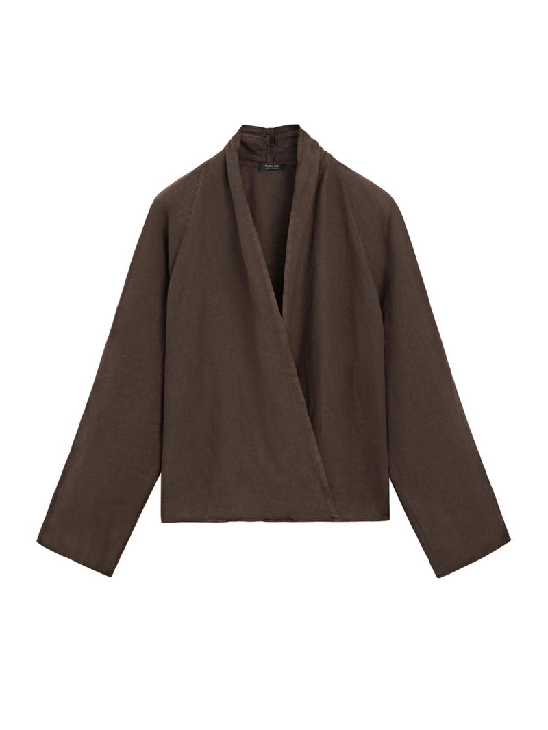 Туника из льна с драпировкой