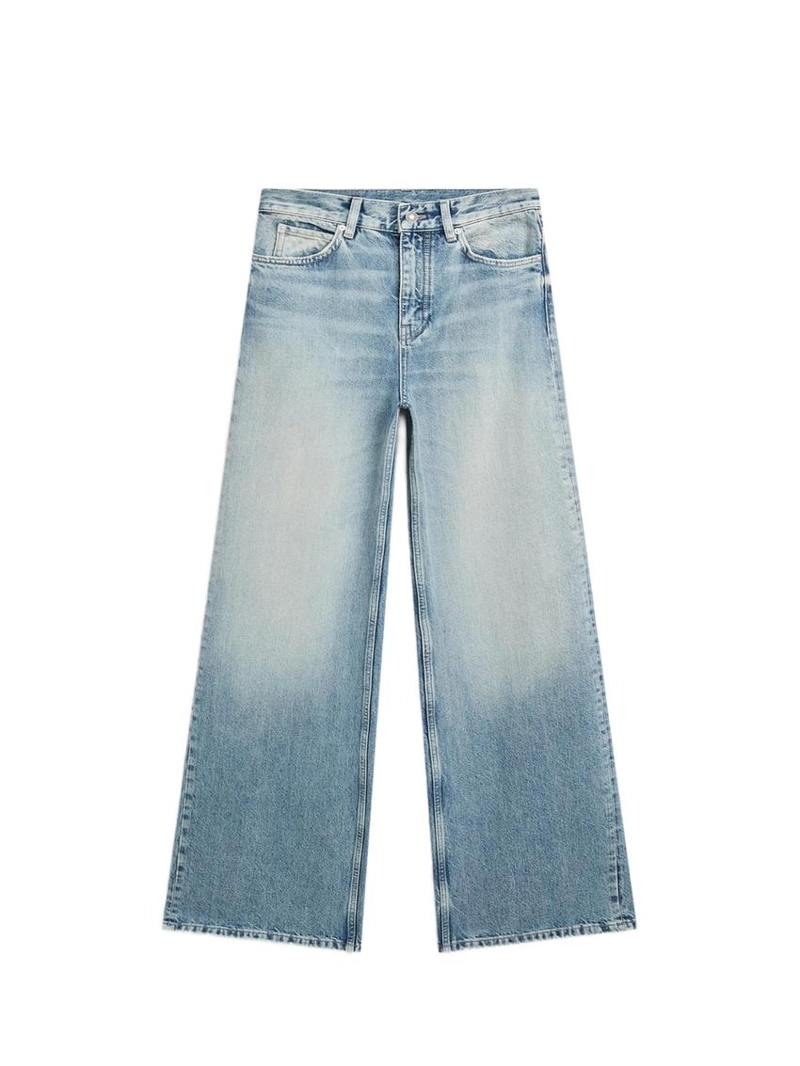 Джинсы с высокой посадкой и широкими брючинами