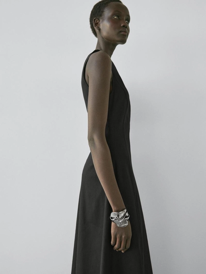 Длинное платье из льняной смеси