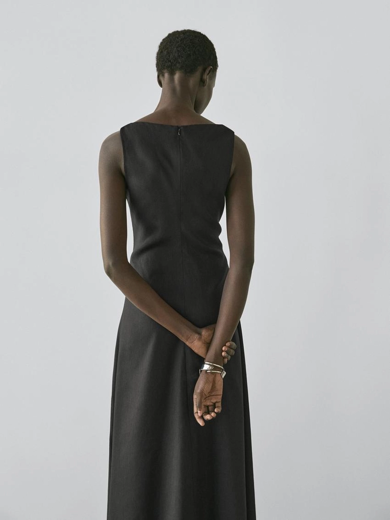 Длинное платье из льняной смеси