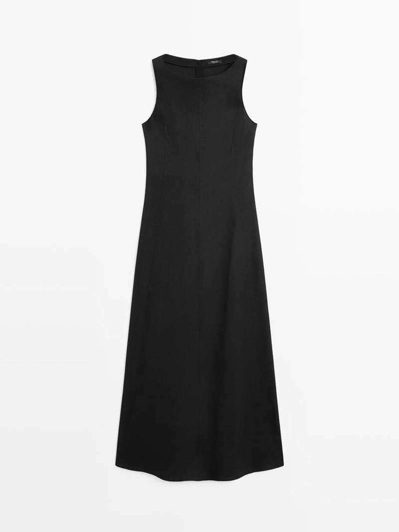 Длинное платье из льняной смеси