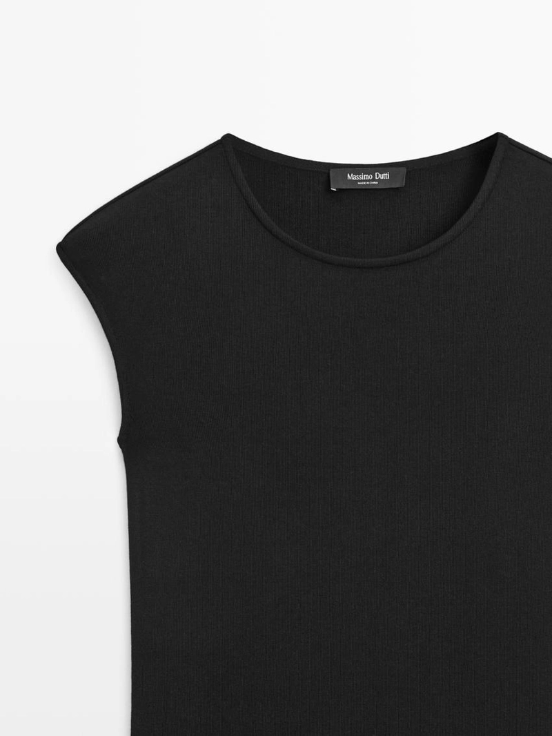 Платье с комбинированным плиссированным подолом