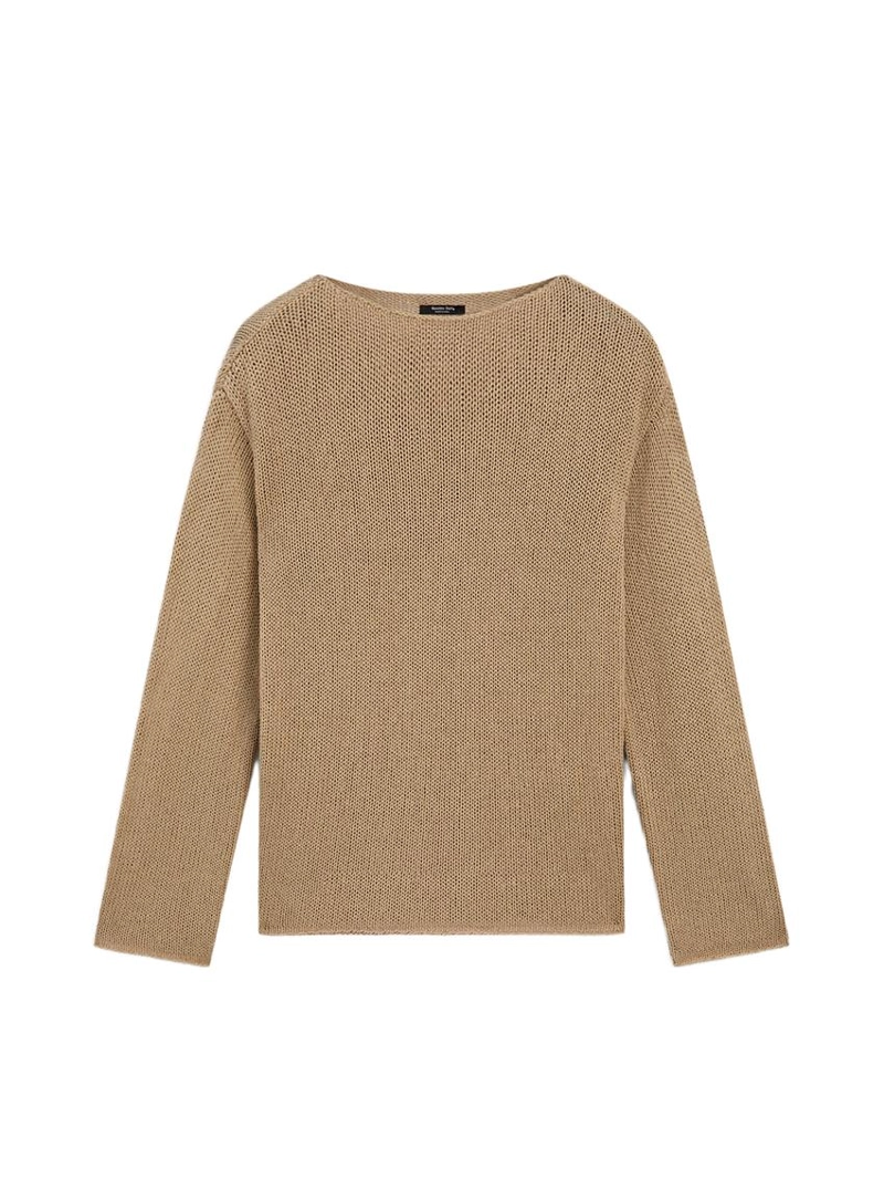 Свитер с вырезом из смесового хлопка