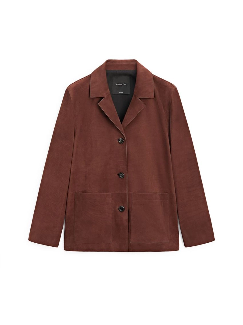 Замшевый жакет с лацканами